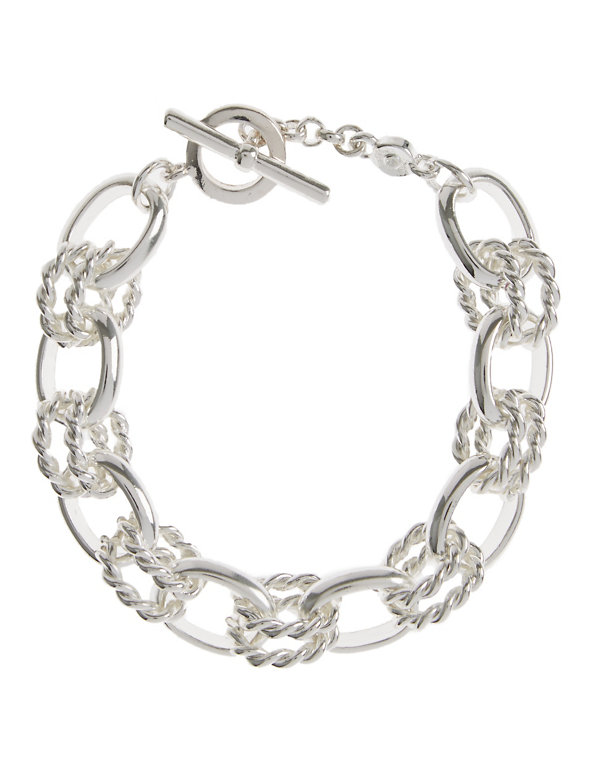 Silver Plated Rope Link Bracelet Image 1 of 1