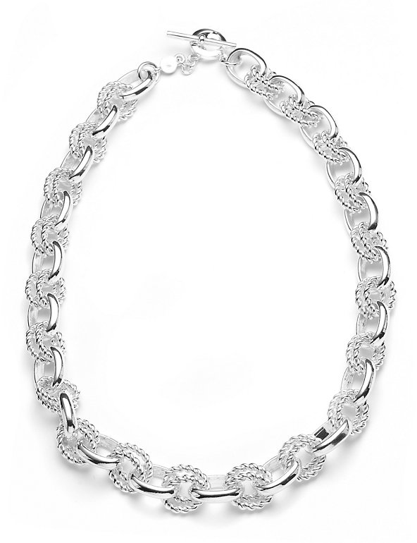 Silver Plated Rope Link Necklace Image 1 of 1