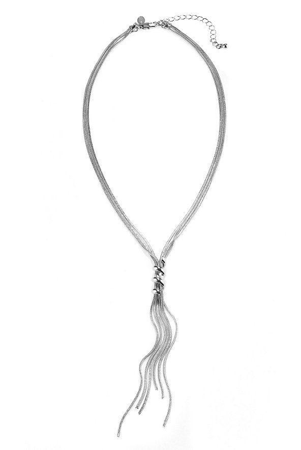 Silver Plated Spring Chain Y Necklace Image 1 of 1