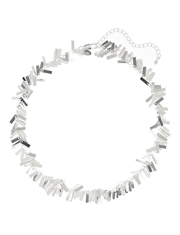 Silver Plated Stick Cluster Collar Necklace Image 1 of 1