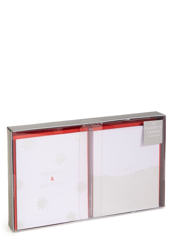 Silver Snow Christmas Charity Cards Pack of 20 5 of 5