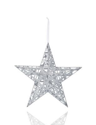 Silver Sparkle Hanging Star Image 1 of 2