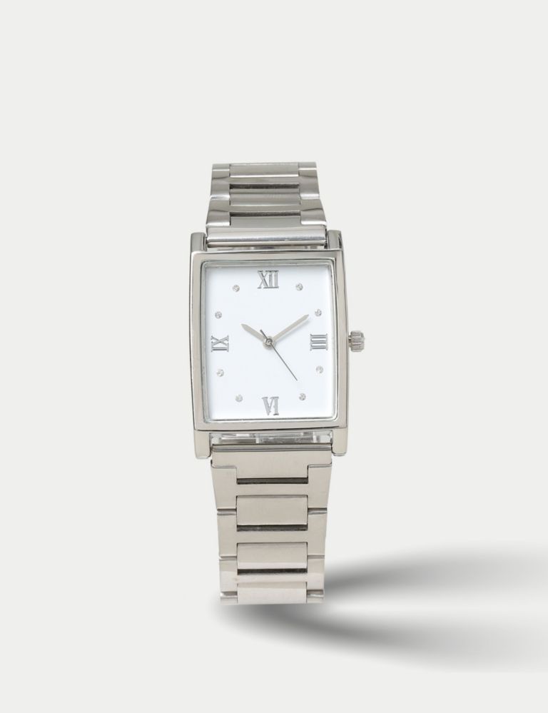 Silver Square Face Watch 1 of 4