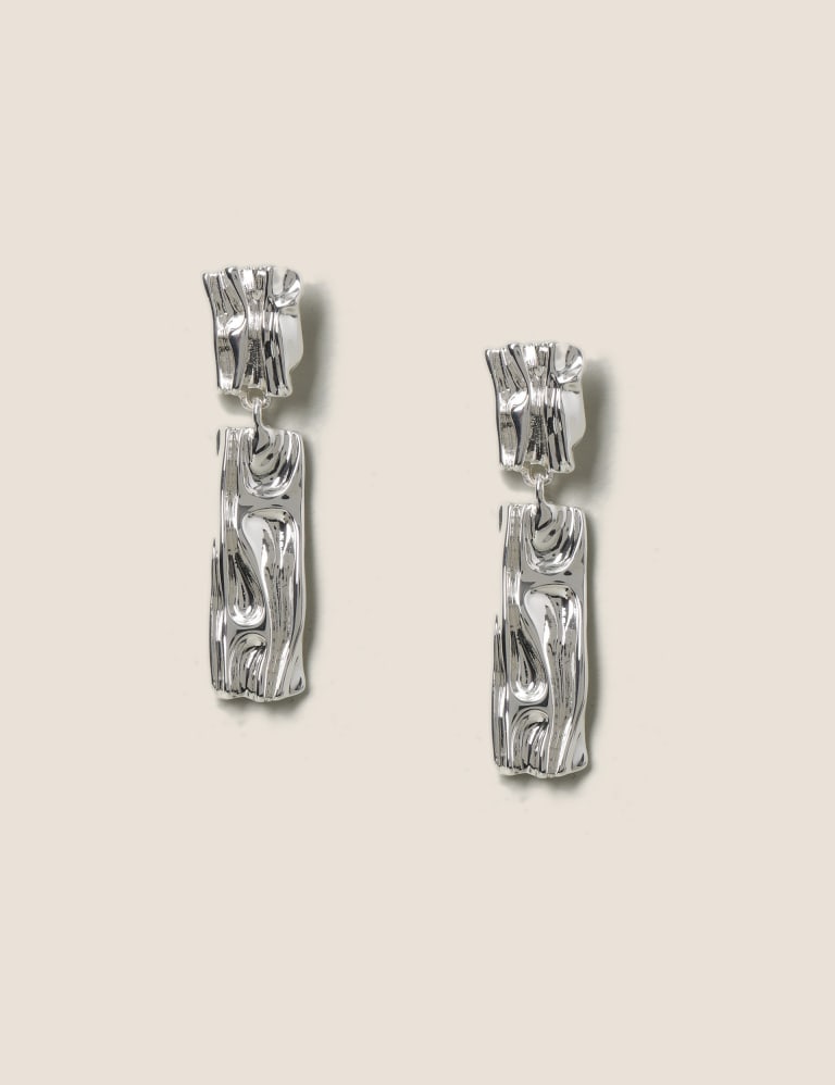 Silver Stone Drop Earrings M S Collection M S