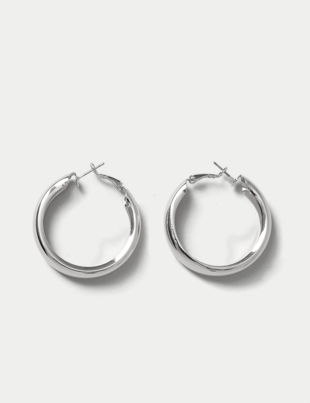 Silver Tone Bubble Hoop Earrings 4 of 4