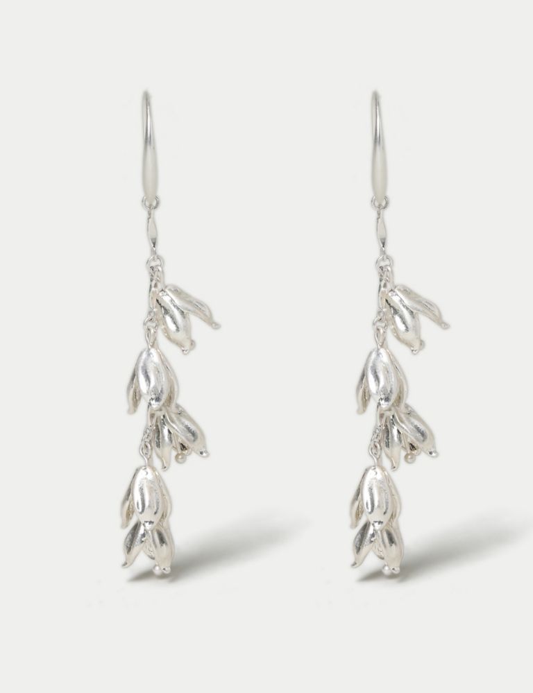 Silver Tone Flower Gradual Drop Earring | M&S Collection | M&S