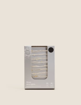 Silver Wire Warm White String Lights Image 2 of 5