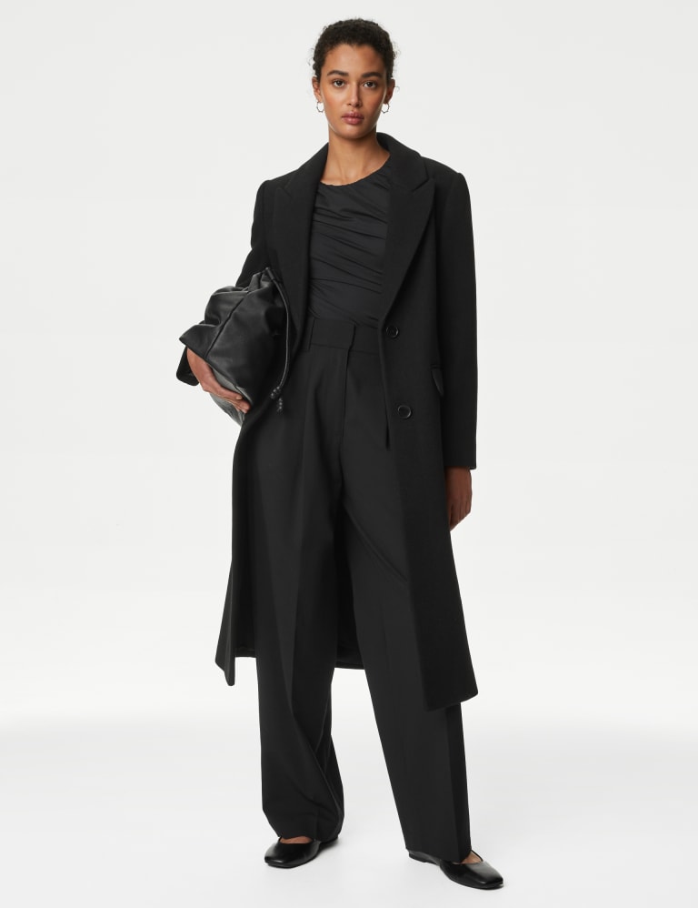 Single Breasted Longline Tailored Coat M S Collection M S