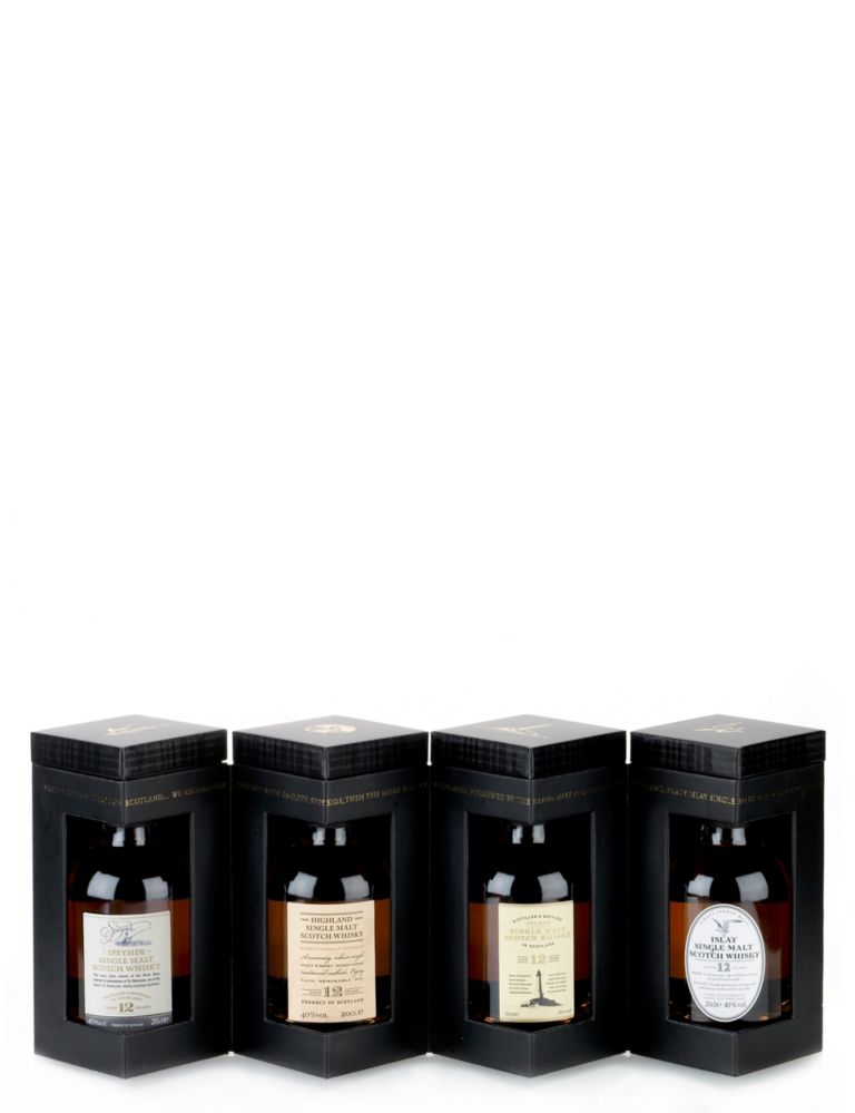 Single Malt Whisky - 4 Mini Bottle Gift Selection 1 of 4