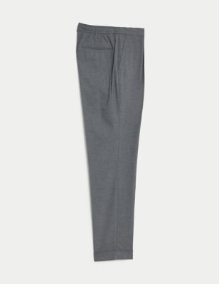 Single Pleat Brushed Stretch Trouser Image 2 of 9
