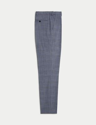 Single Pleat Checked Stretch Trousers Image 2 of 9