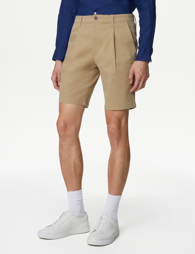 Single Pleat Stretch Chino Shorts 5 of 7