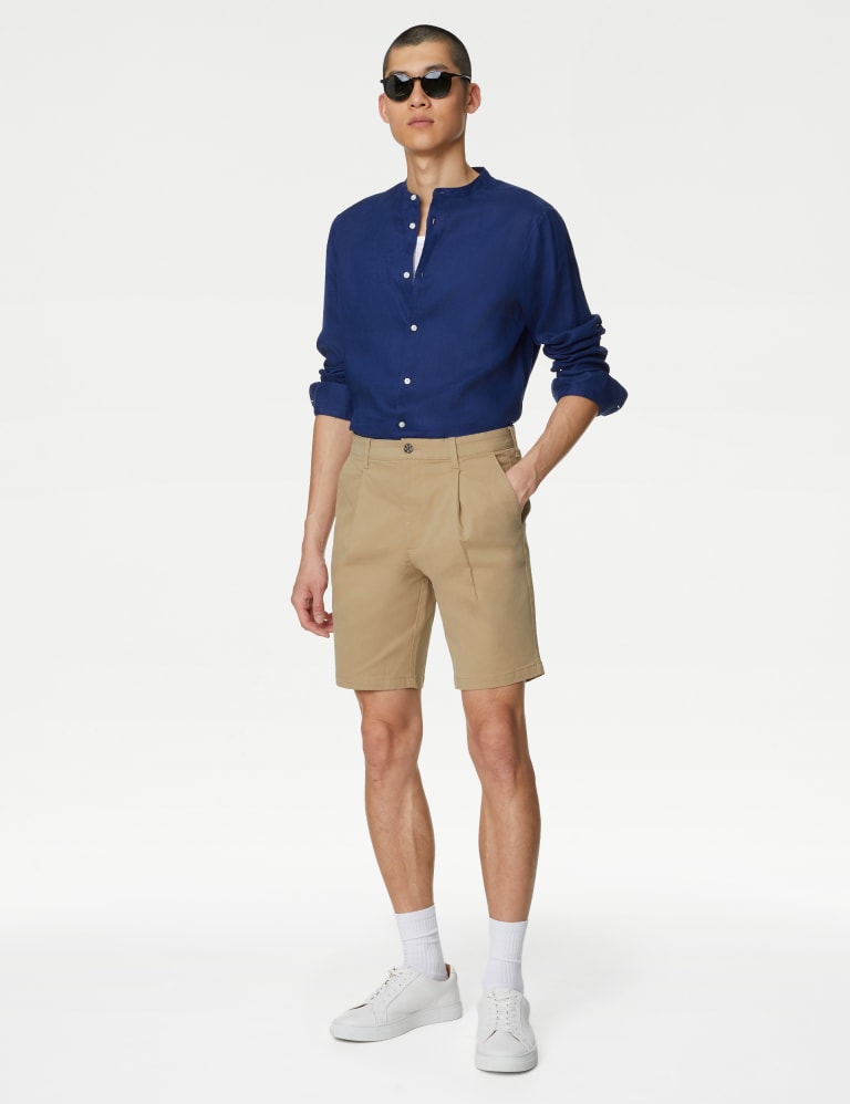 Single Pleat Stretch Chino Shorts 6 of 7