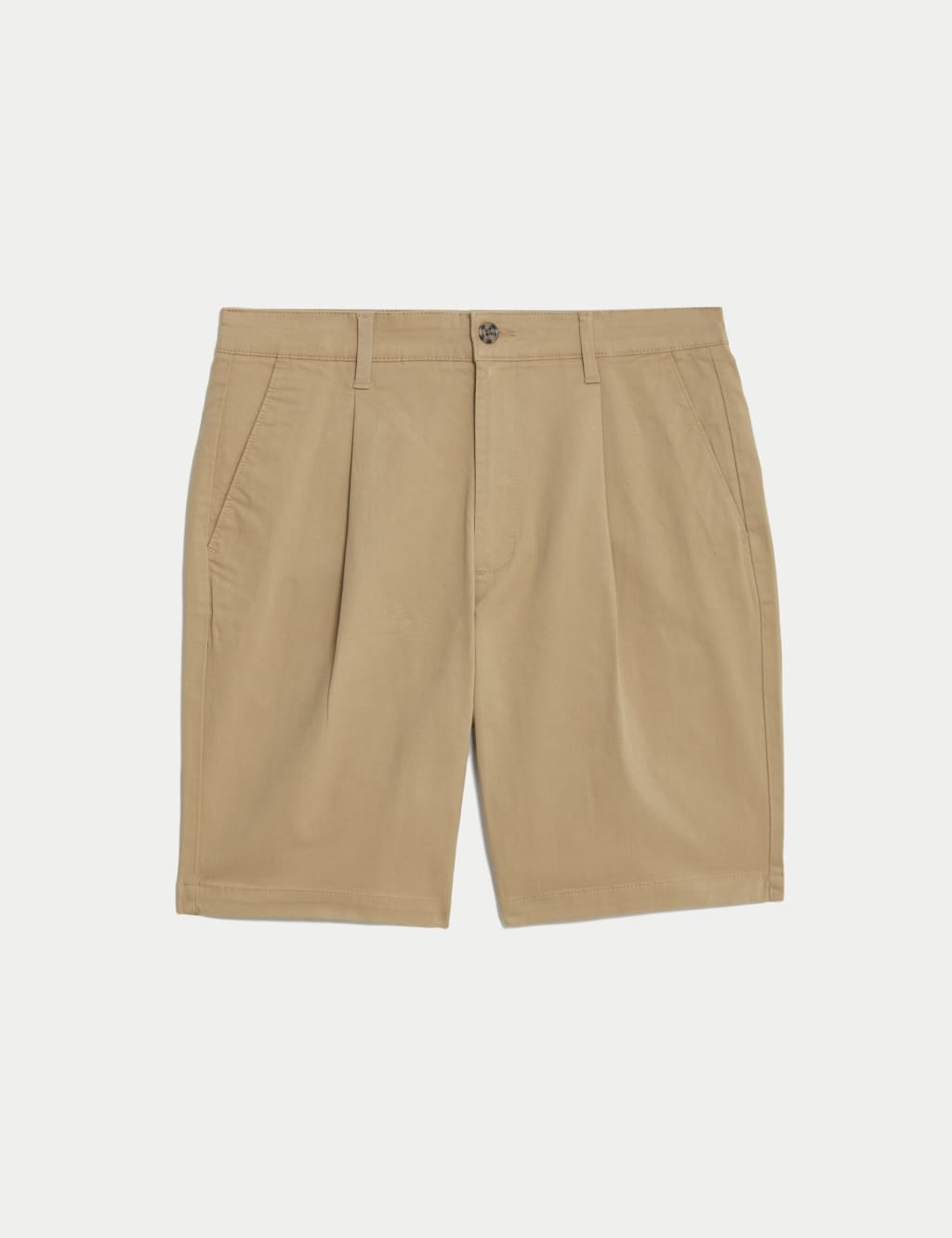 Single Pleat Stretch Chino Shorts M S Collection M S