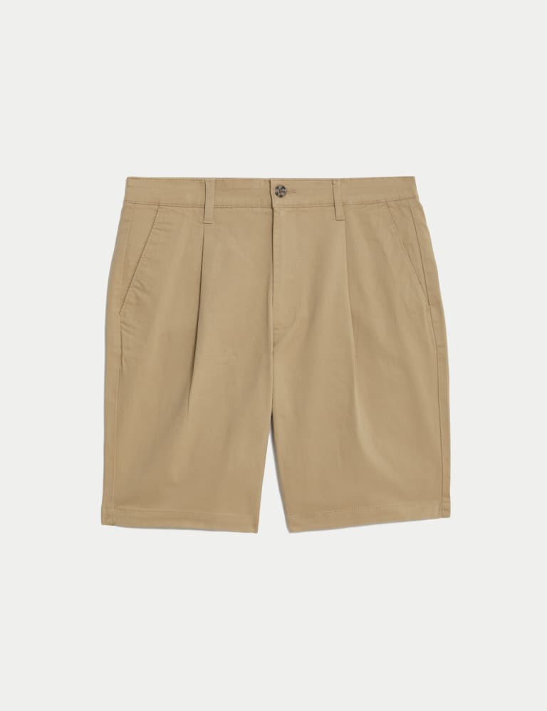 Single Pleat Stretch Chino Shorts 3 of 7