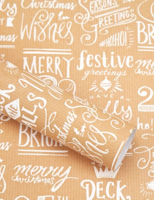 Single Sheet Calligraphy Kraft Wrapping Paper M&S
