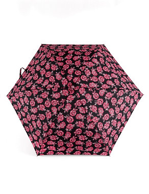 Siren Rose Print Compact Umbrella with Stormwear™ Image 2 of 3