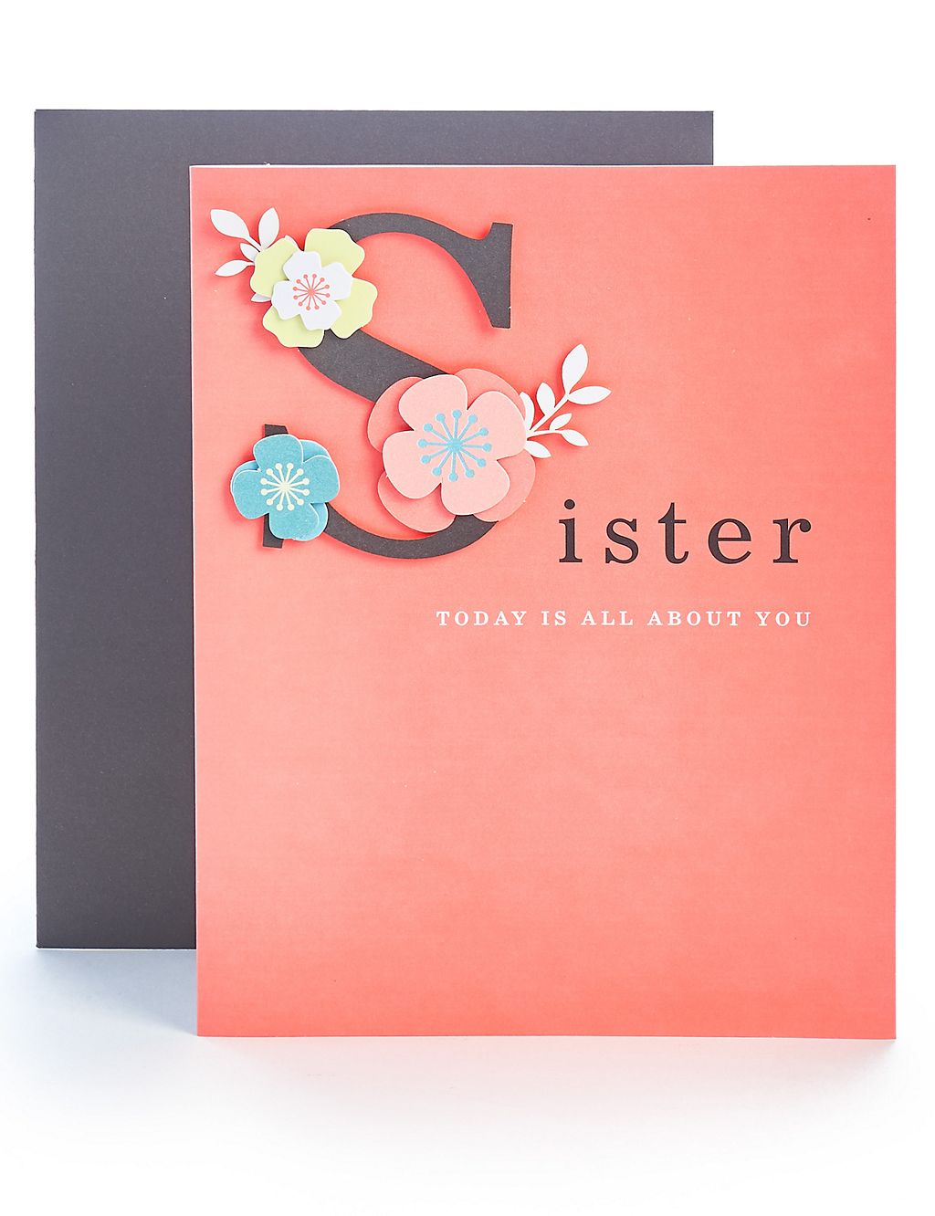 Sister Contemporary Floral Birthday Card 3 of 3