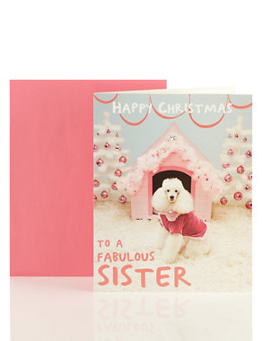 Sister Fabulous Poodle Christmas Card Image 2 of 3