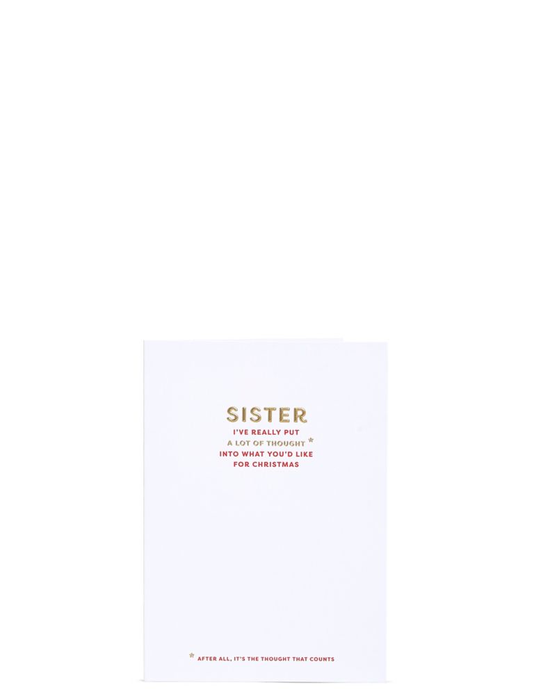 Sister Typographic Humour Christmas Card 1 of 3