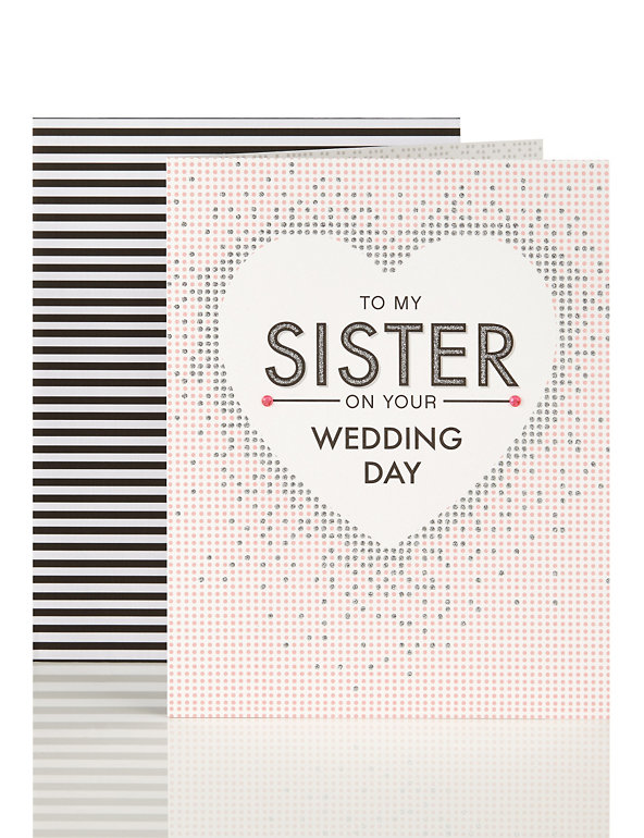 Sister's Wedding Day Card Image 1 of 2