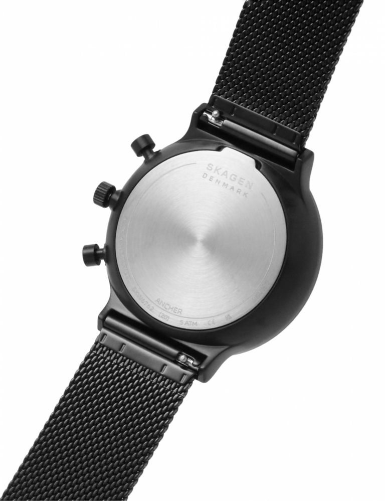 Skagen Anchor Chronograph Black Stainless Steel Watch 4 of 7