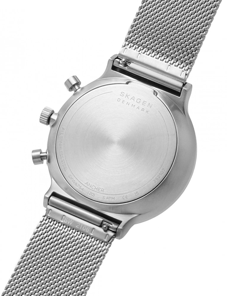 Skagen Anchor Chronograph Silver Stainless Steel Watch Skagen M S
