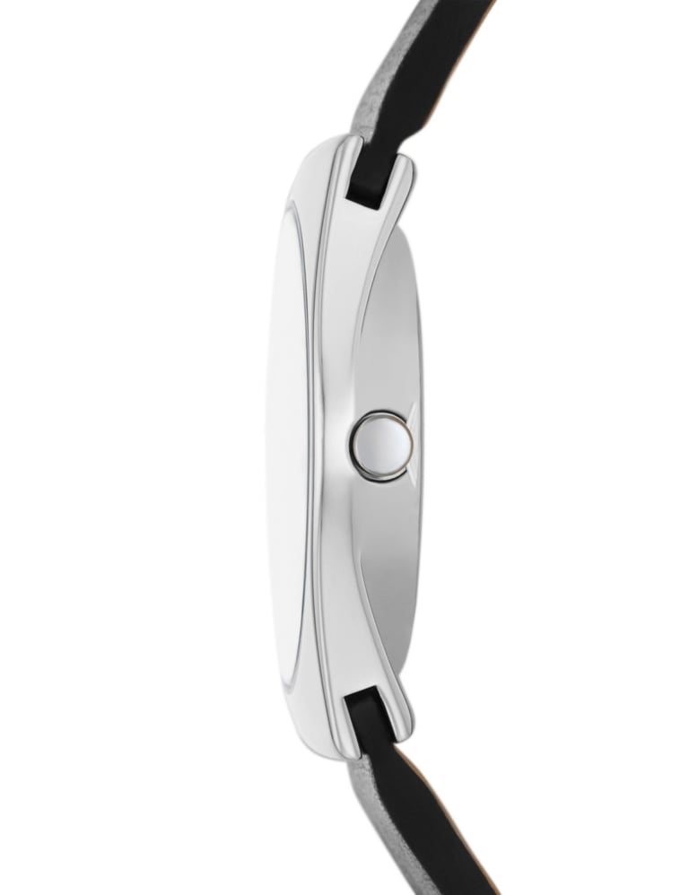 Grenen black leather discount watch