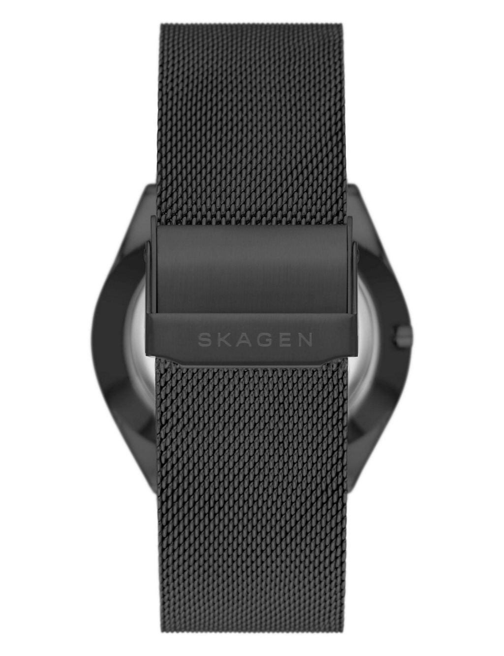 Skagen Grenen Black Stainless Steel Bracelet Solar Powered Watch 1 of 3