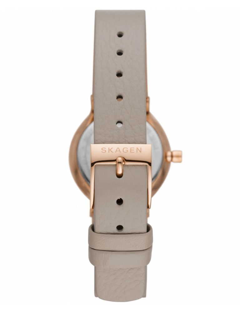 Skagen Grey Leather Watch 5 of 6