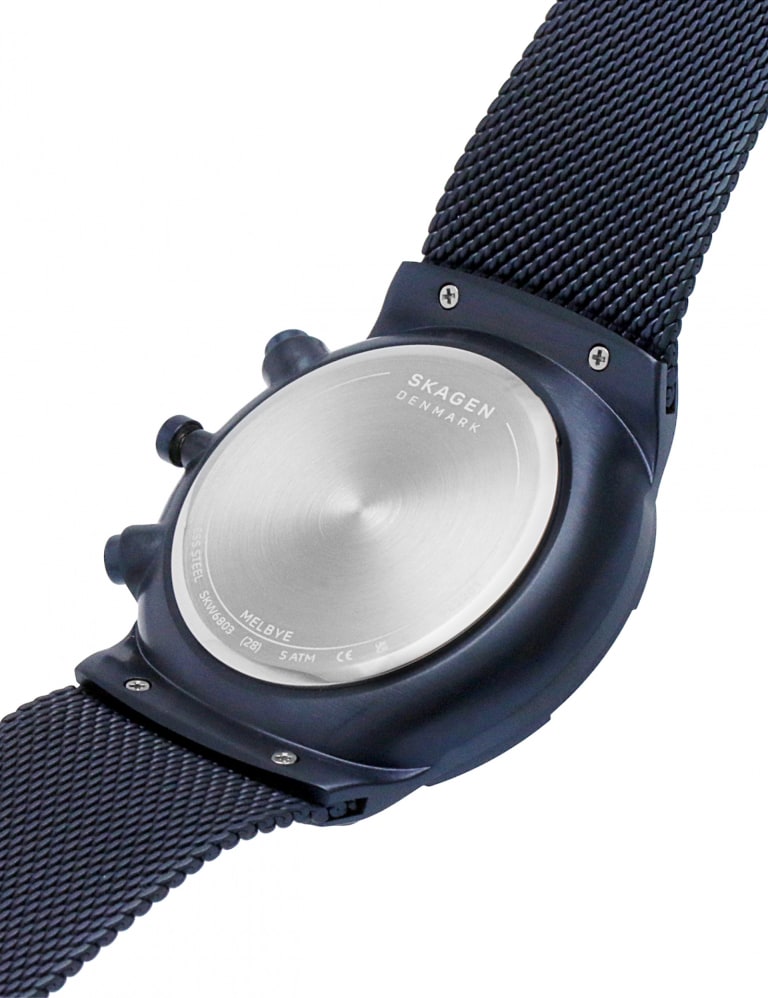 Skagen Stainless Steel Blue Chronograph Quartz Watch Skagen M S