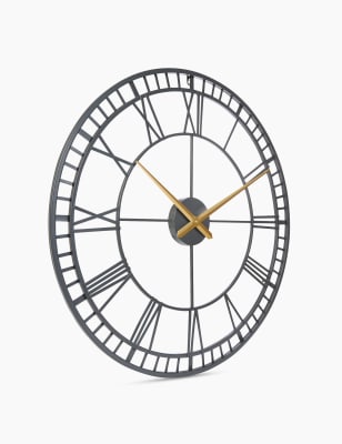 Skeleton Large Metal Wall Clock M S