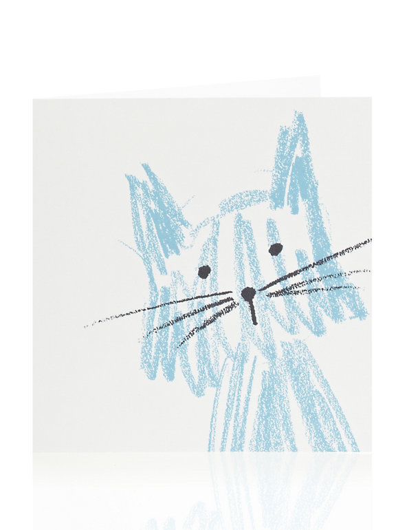 Sketchy Cat Blank Card Image 1 of 1