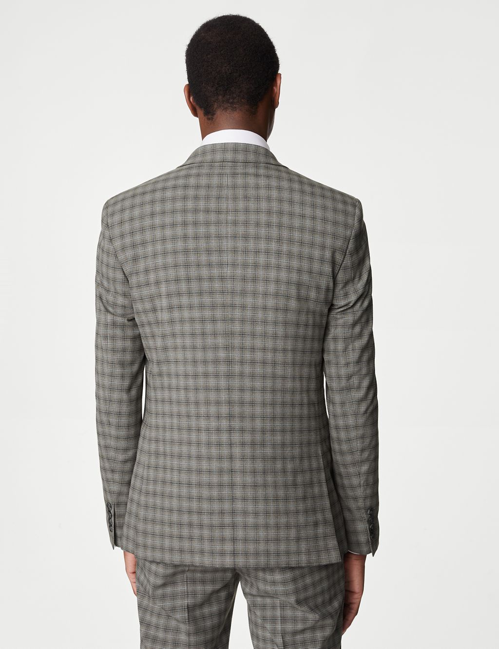 Skinny Fit Check Stretch Suit Jacket 4 of 8