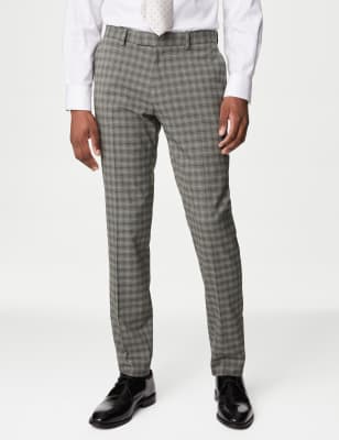 Skinny check 2024 trousers mens