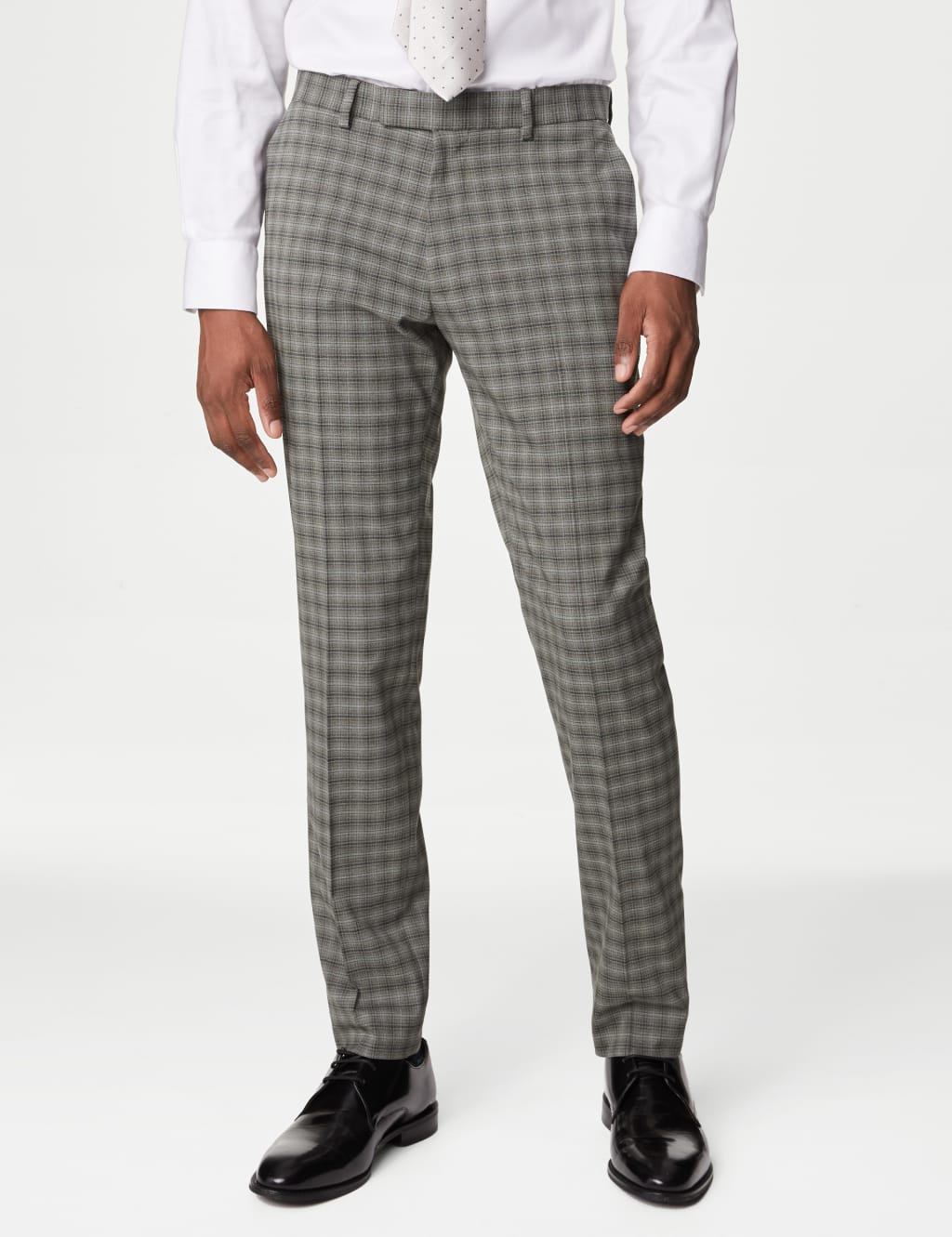 Skinny Fit Check Stretch Suit Trousers M&S Collection M&S