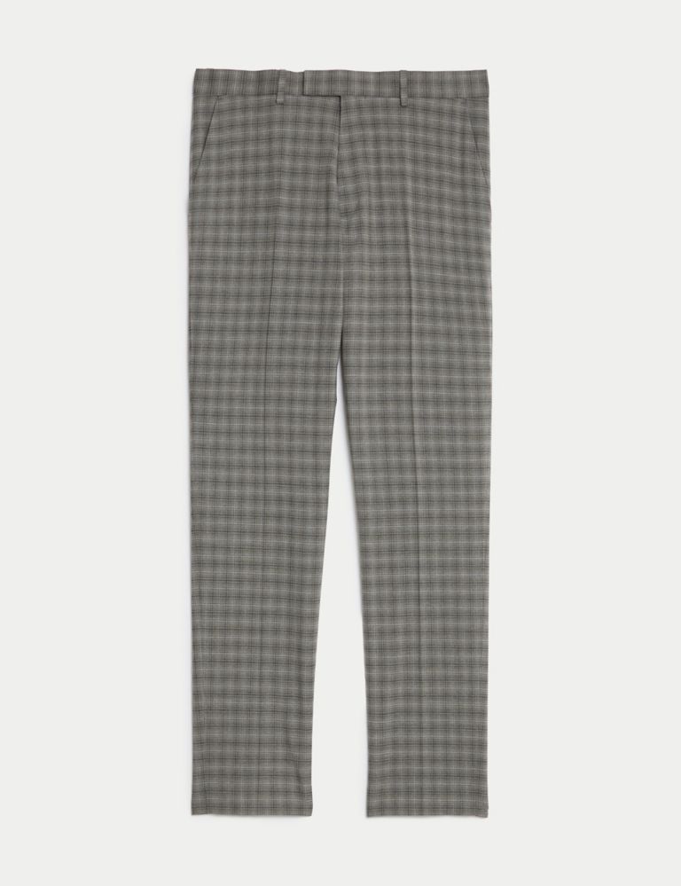 Skinny Fit Check Stretch Suit Trousers 3 of 8