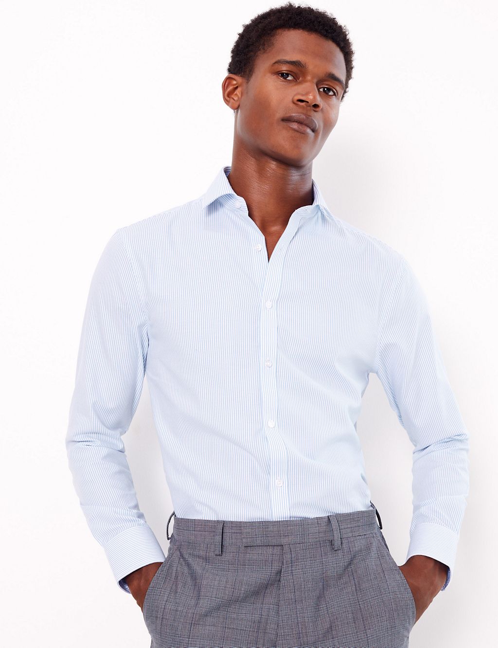 Skinny Fit Striped Oxford Shirt 3 of 5