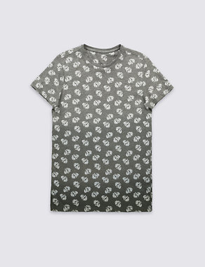 Skull All Over Print T-Shirt (5-14 Years) Image 2 of 3
