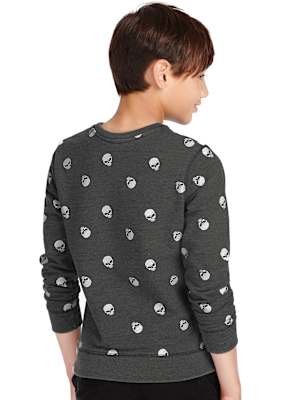 Skull Print Crew Neck Sweatshirt (5-14 Years) Image 3 of 3