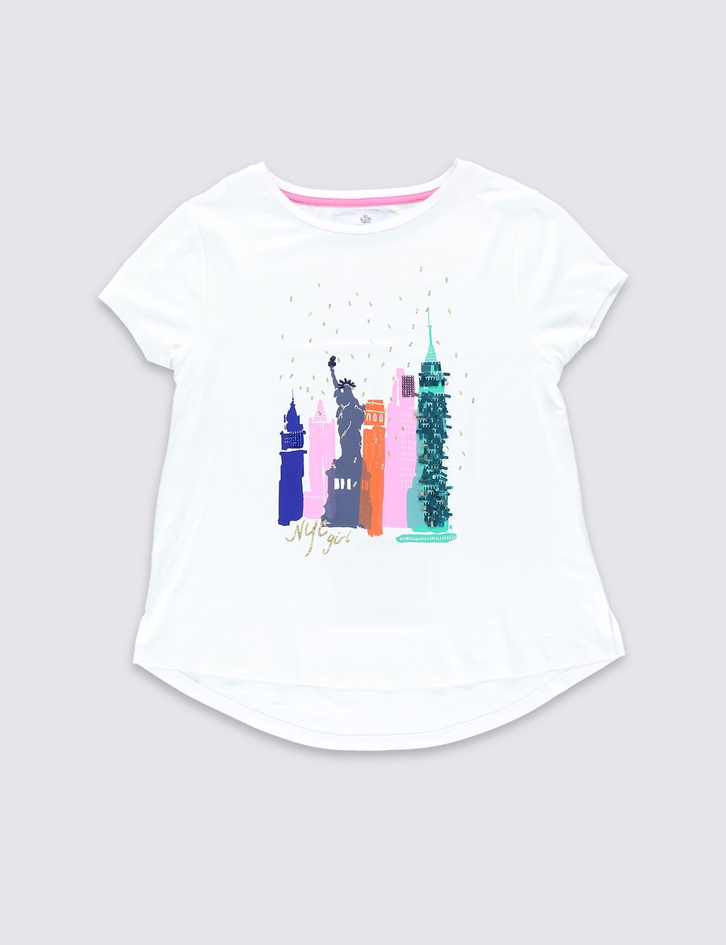 Skyscraper Print Embellished T-Shirt (5-14 Years) 1 of 6