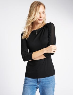 m&s three quarter sleeve tops