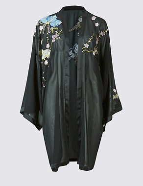 Sleeved & Embroidered Kimono Image 2 of 5