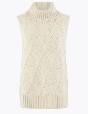 sleeveless roll neck knit