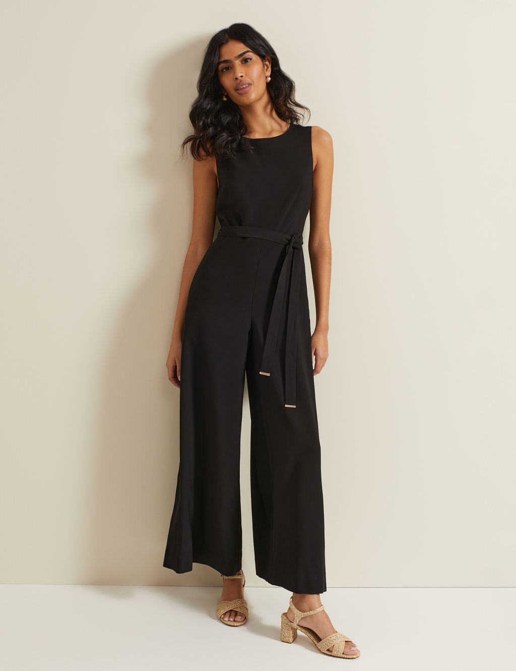 Sleeveless Cropped Wide Leg Jumpsuit 3 of 7