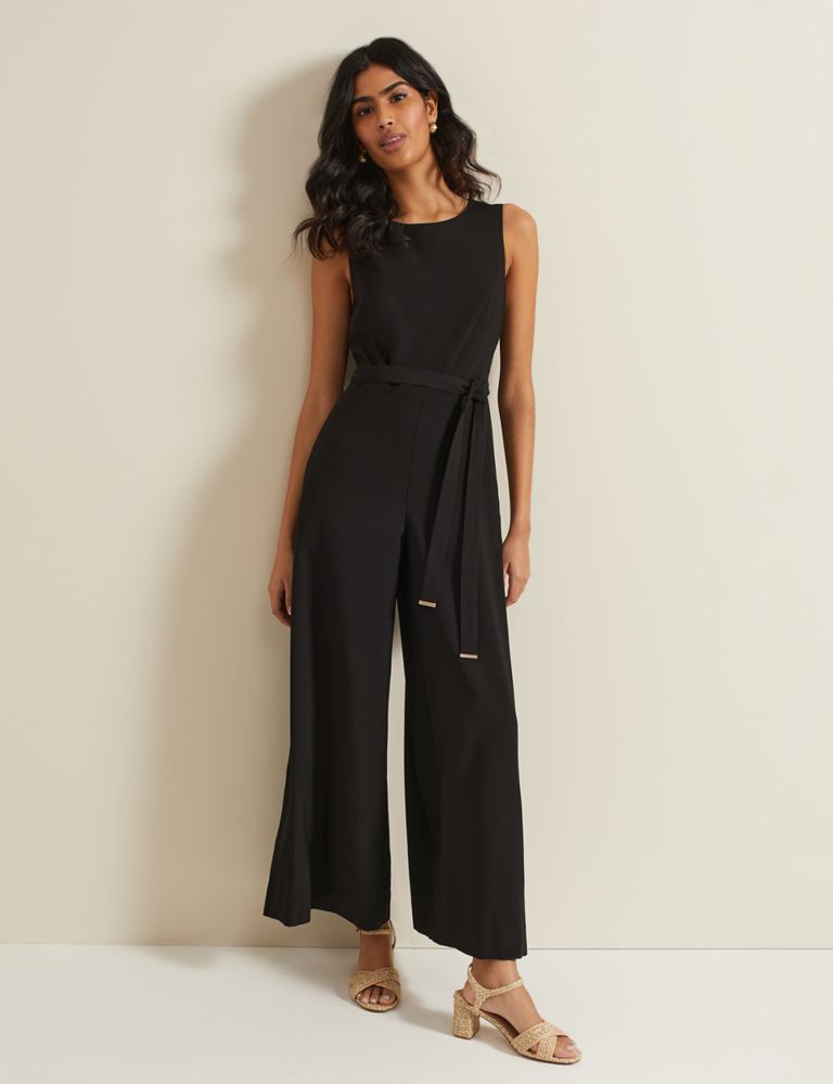Sleeveless Cropped Wide Leg Jumpsuit 1 of 7