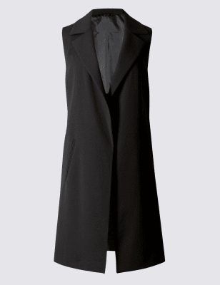 Longline best sale sleeveless jacket