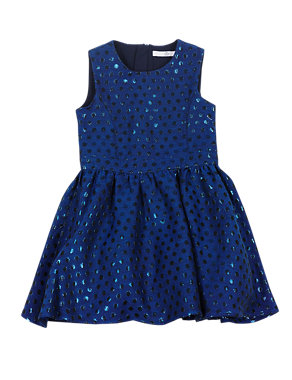 Sleeveless Spotted Jacquard Dress (1-7 Years) Image 2 of 3