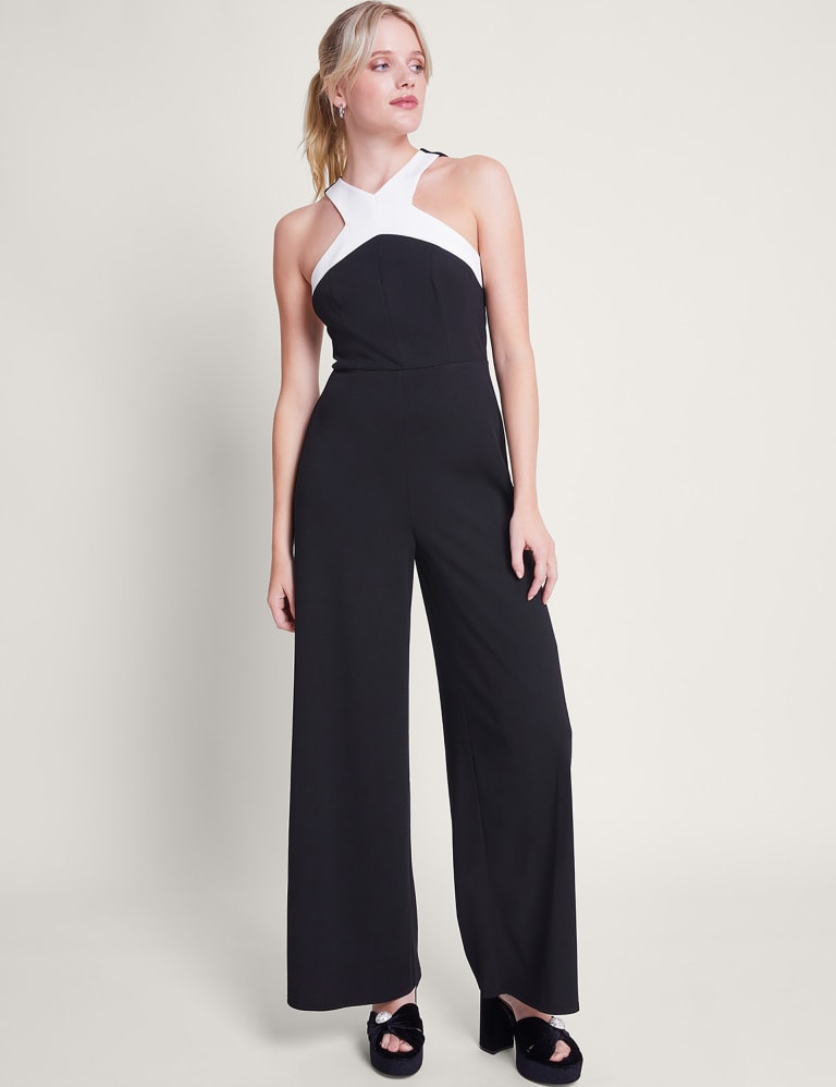 Sleeveless Waisted Wide Leg Jumpsuit Monsoon M S
