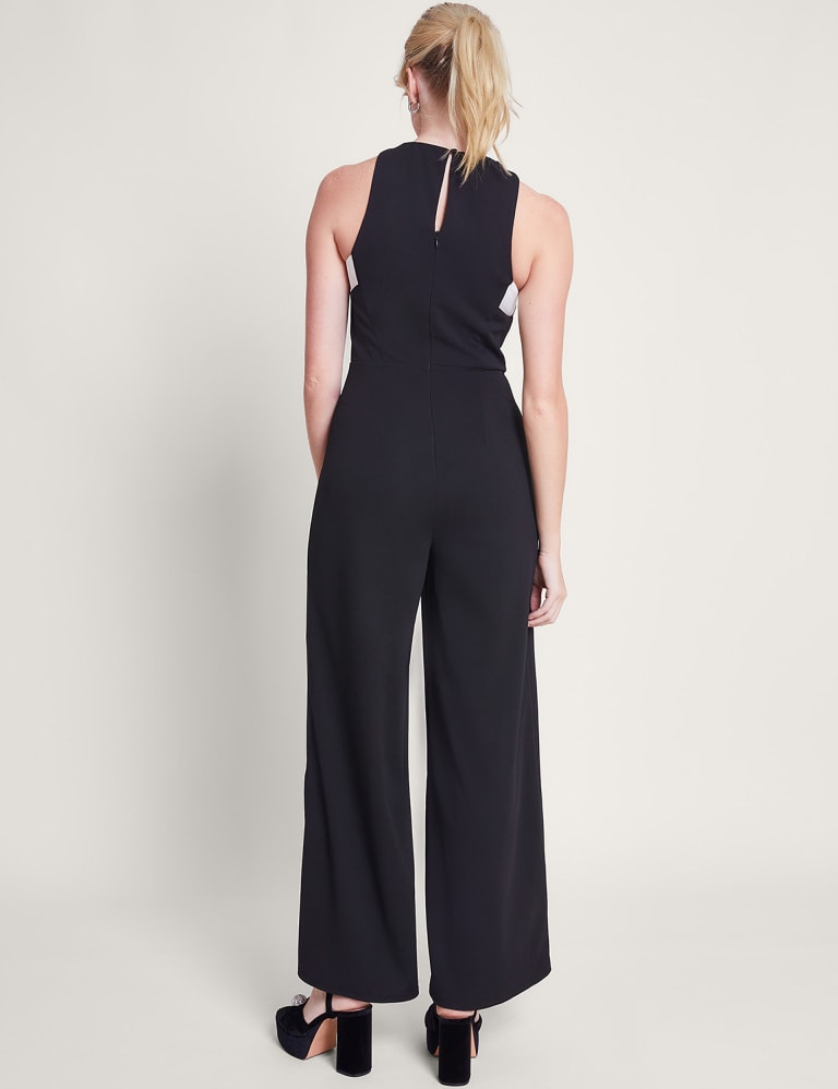 Women's Black Sleeveless Wide Leg Jumpsuit 